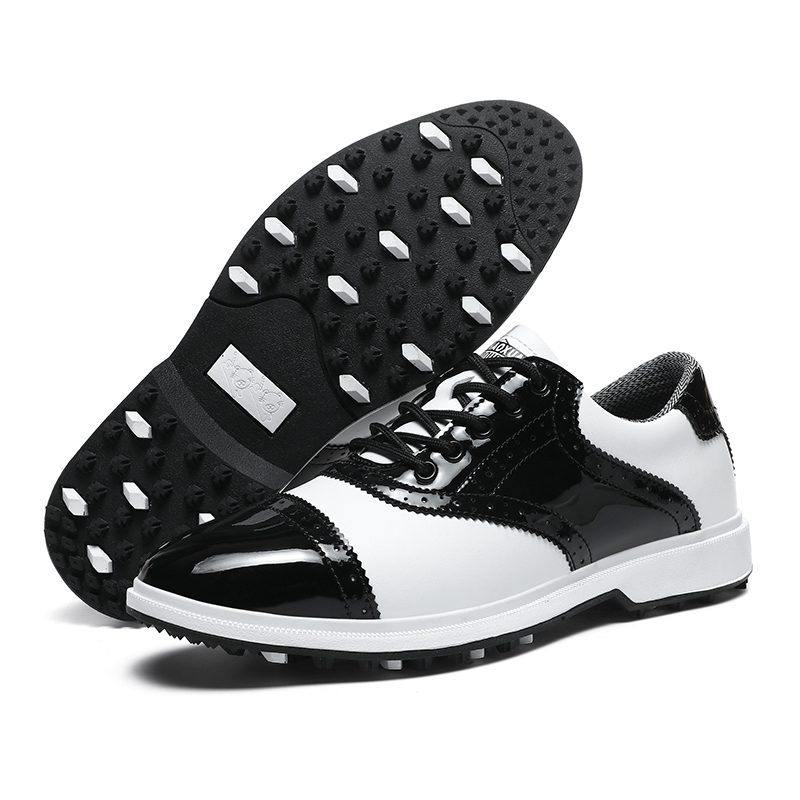 Men's Golf Shoes, GOLF Training Shoes, Fixed Spikes, Non-slip, Waterproof, Outdoor Sports Shoes