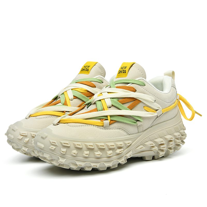 Thick soled tire height increasing shoes for autumn, new breathable height increasing casual sports shoes